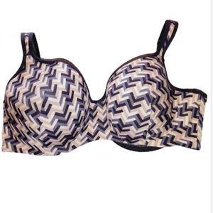 Lane Bryant Cacique Black & Tan Geometric Original Balconette Bra Size 4…